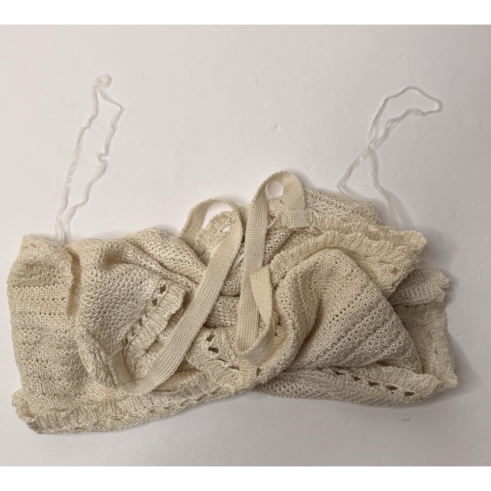 No Boundaries Sweater Tank Top Cropped‎ Women Size XL Cream Boho Indie Peasant - Picture 8 of 9